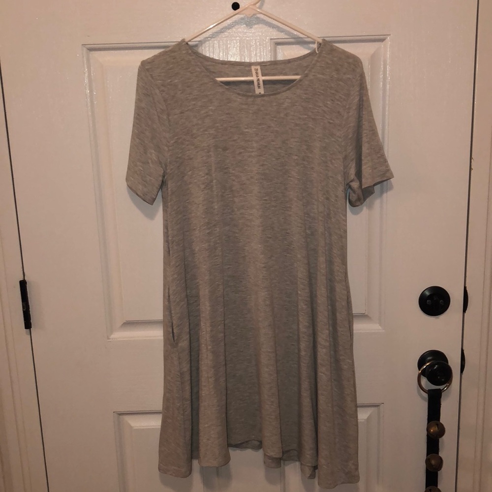 Short Sleeve Swing Dress with Pockets